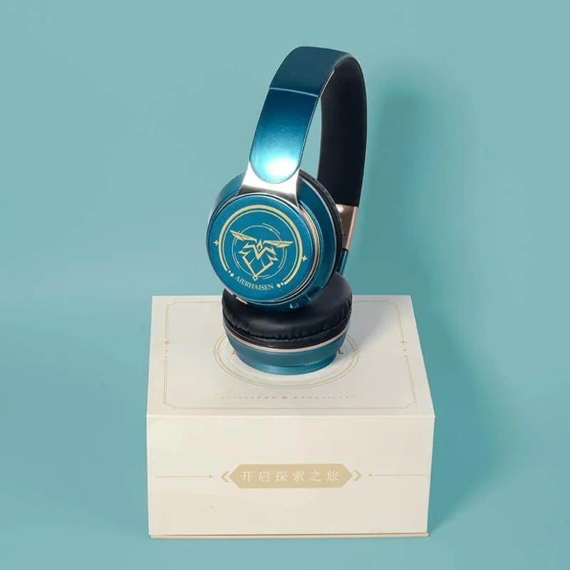 Anime Over-Ear Bluetooth Wireless Headphones Alhaitham Xiao Umbrella-Handle Wanderer Venti Notification Sound Headphones