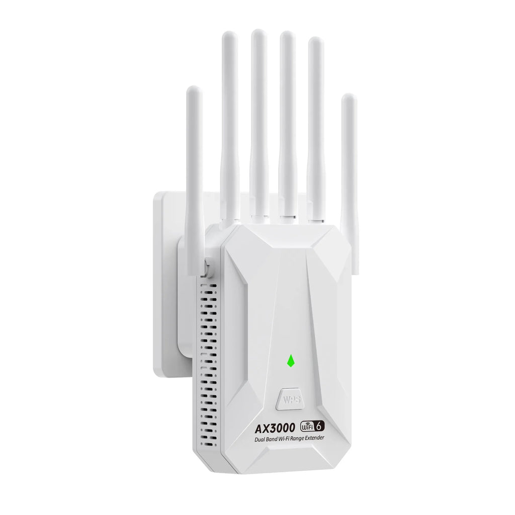 WiFi 6 AX3000 Wireless Repeater Dual Band 2.4GHz 5GHz 802.11AX Wi-Fi 6 Extender Amplifier WPS Router Long Range Signal Booster