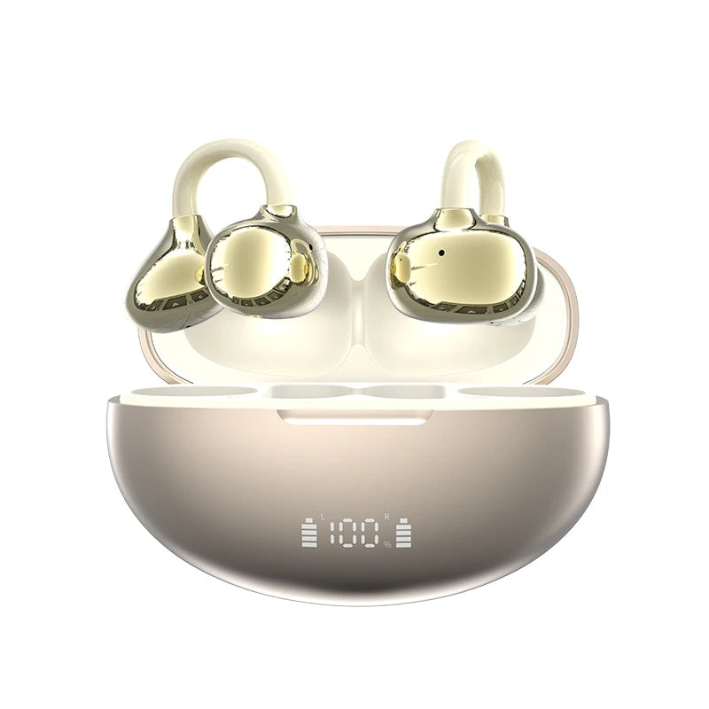 Q108 AI translation Ear Clip Wireless Earphones Bluetooth 6.1 Open-Ear Headphones Clip-On Sports Earbuds IPX5 Waterproof AI-Bass