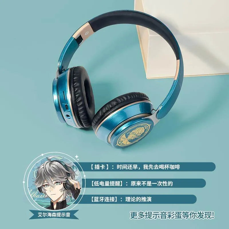 Anime Over-Ear Bluetooth Wireless Headphones Alhaitham Xiao Umbrella-Handle Wanderer Venti Notification Sound Headphones
