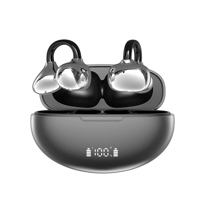 Q108 AI translation Ear Clip Wireless Earphones Bluetooth 6.1 Open-Ear Headphones Clip-On Sports Earbuds IPX5 Waterproof AI-Bass