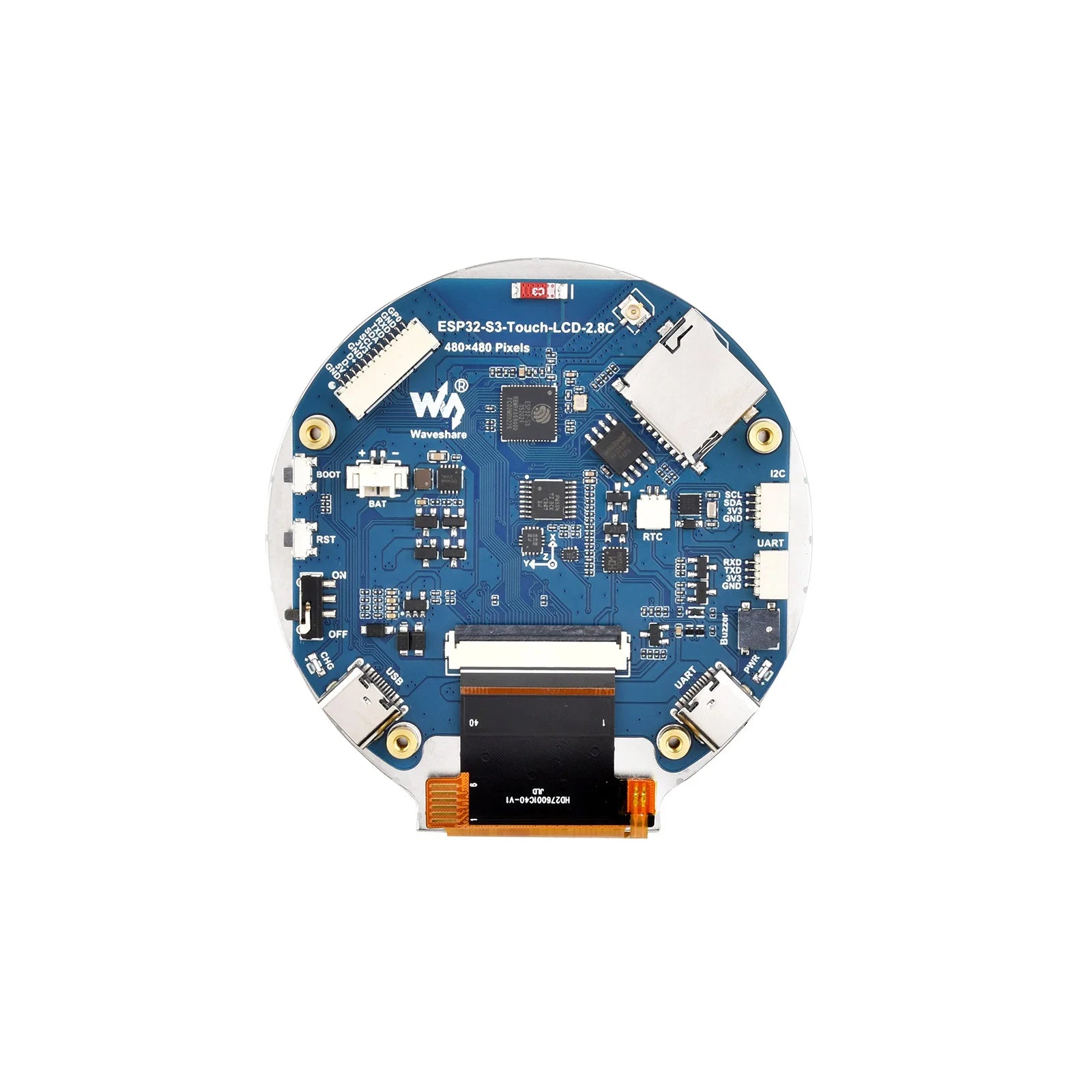 ESP32 ESP32-S3 2.8-inch circular LCD screen development board with 32-bit LX7 dual core processor 480 × 480,WiFi/Bluetooth BLE 5
