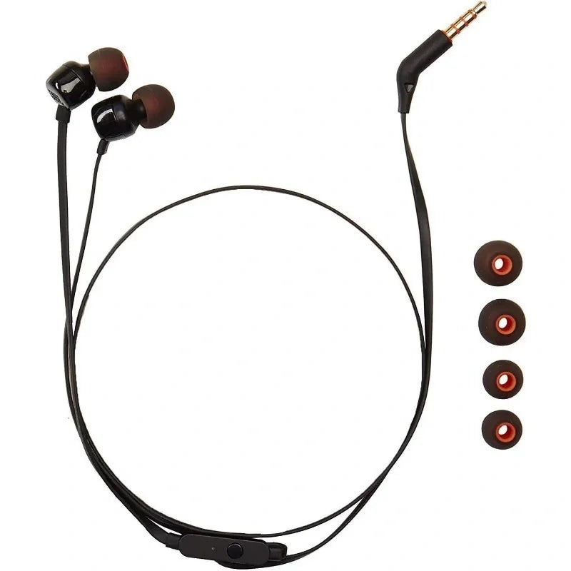 JBL TUNE 110 Officially Authorized Wired In-ear Headphones Built-in Microphone 3.5mm Interface Silicone Ear Cap for Sports Call